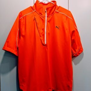 Men's golf short-sleeve 1/2 zip wind jacket